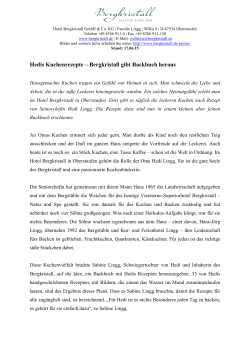 Hedis Kuchenrezepte &ndash; Bergkristall gibt Backbuch heraus