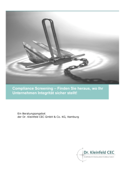 Broschüre "Compliance Screening