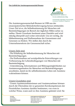 gro&szlig;em Schriftgrad - Assistenzgenossenschaft Bremen