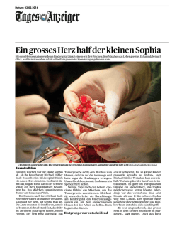 Ein grosses Herz half der kleinen Sophia