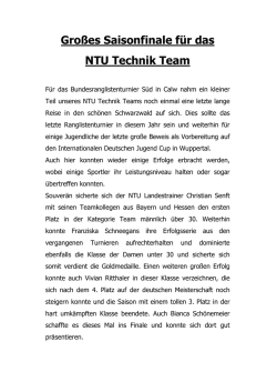 Großes Saisonfinale für das NTU Technik Team