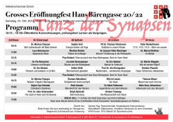 Grosses Er&ouml;ffnungfest Haus B&auml;rengasse 20/22 Programm