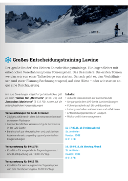 Gro&szlig;es Entscheidungstraining Lawine Gro&szlig;es En