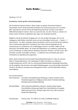 Hamburg, 15-4-16 Krombacher startet gro&szlig;es