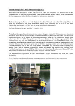 Instandsetzung Gro&szlig;es Wehr in Brandenburg (Teil 1)