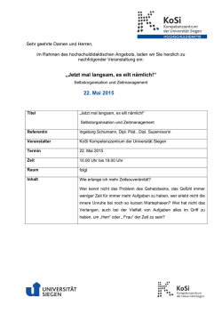 Jetzt mal langsam, es eilt n&auml;mlich!