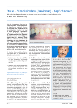 Kopfschmerzen - Zahnarztpraxis Dr. Graf