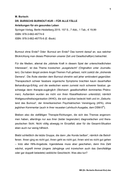 DR. BURISCHS BURNOUT-KUR - Psychosoziale Gesundheit
