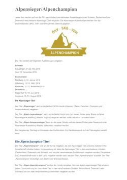 Alpensieger/Alpenchampion - Internationale Hundeausstellungen