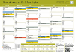 Abfuhrkalender 2016 Tannheim