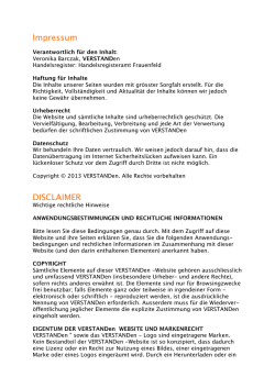 Impressum DISCLAIMER