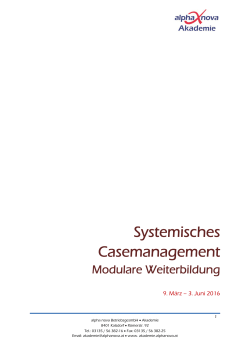 Systemisches Casemanagement - alpha nova
