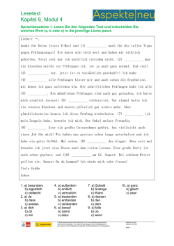 Lesetext Kapitel 6, Modul 4