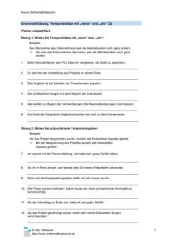 Grammatik &ndash; Temporals&auml;tze
