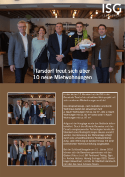 Tarsdorf freut sich über 10 neue Mietwohnungen