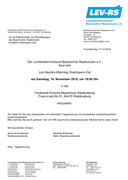 Der Landeselternverband Bayerischer Realschulen e.V. freut sich