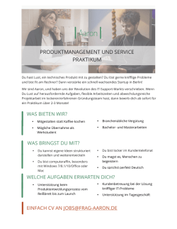 Produktmanagement & Service!