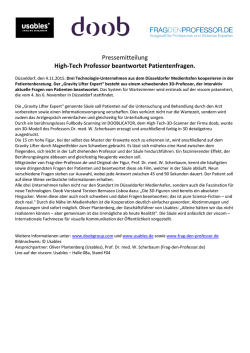 High-Tech Professor beantwortet Patientenfragen. - Frag