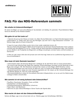 FAQ: Für das NDG-Referendum sammeln