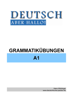 grammatik&uuml;bungen a1 - Deutschkurs f&uuml;r Traiskirchen