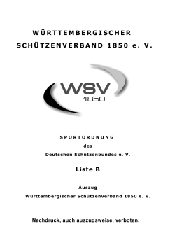 WSV Sportordnung 2015 _LANGFASSUNG Liste B_ Stand 11.11