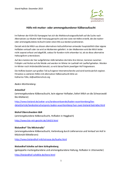 H&ouml;fe mit mutter- oder ammengebundener K&auml;lberaufzucht