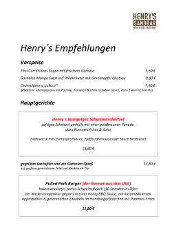 Henry&acute;s Empfehlungen