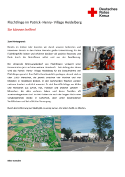 Flüchtlinge im Patrick- Henry- Village Heidelberg Sie können helfen!