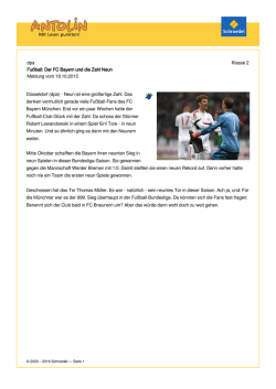 dpa Klasse 2 Fu&szlig;ball: Der FC Bayern und die Zahl Neun Meldung