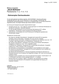 Neun Morgen - Rahmenplan Dachausbauten - Bietigheim