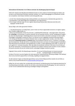 Informationen f&uuml;r Hochschulwechsler