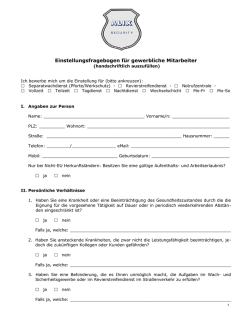 Einstellungsfragebogen für gewerbliche Mitarbeiter