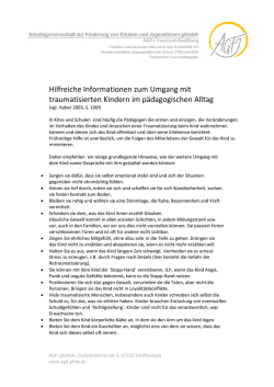 Hilfreiche Informationen zum Umgang mit traumatisierten Kindern im
