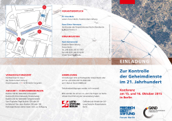 Forum Berlin der FES: Einladungsflyer zur Konferenz: Zur Kontrolle