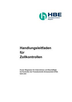 Handlungsleitfaden f&uuml;r Zollkontrollen