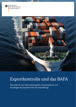 Exportkontrolle und das BAFA