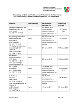 Feststellung der Sach- und Fachkunde von Pr&uuml;fstellen f&uuml;r