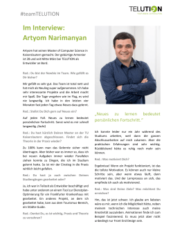Im Interview: Artyom Narimanyan
