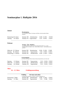 Seminarplan 1. Halbjahr 2016 - Anne Bussen Meisterfloristik