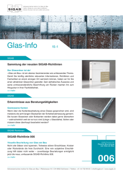 Glas-Info 15-1 - Schweizerisches Institut f&uuml;r Glas am Bau
