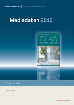 Mediadaten Glas - Der Wirtschaftsverlag