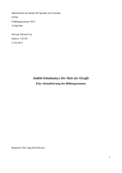 Judith Schalanskys Der Hals der Giraffe