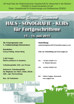 Hals-Sonografie-Kurs 2015 - &Ouml;sterreichische Gesellschaft f&uuml;r
