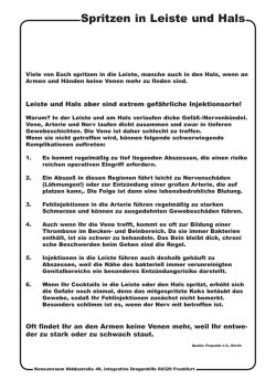 Spritzen in Leiste und Hals - Integrative Drogenhilfe eV