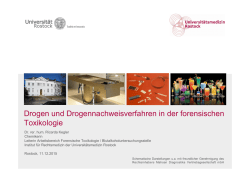 Drogen und Drogennachweisverfahren in der forensischen