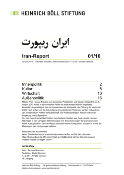 Iran-Report 01/16 - Heinrich-Böll