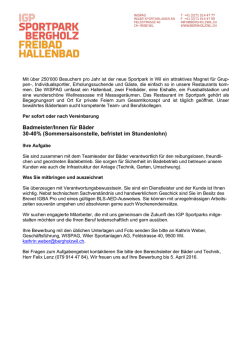 Bademeister/innen für Bäder