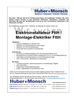 Elektroinstallateur FttH / Montage-Elektriker FttH