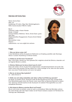 Interview mit Corina Ganz Fragen