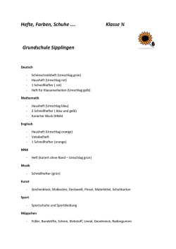 Hefte, Farben, Schuhe &hellip;. Klasse &frac34; Grundschule Sipplingen
